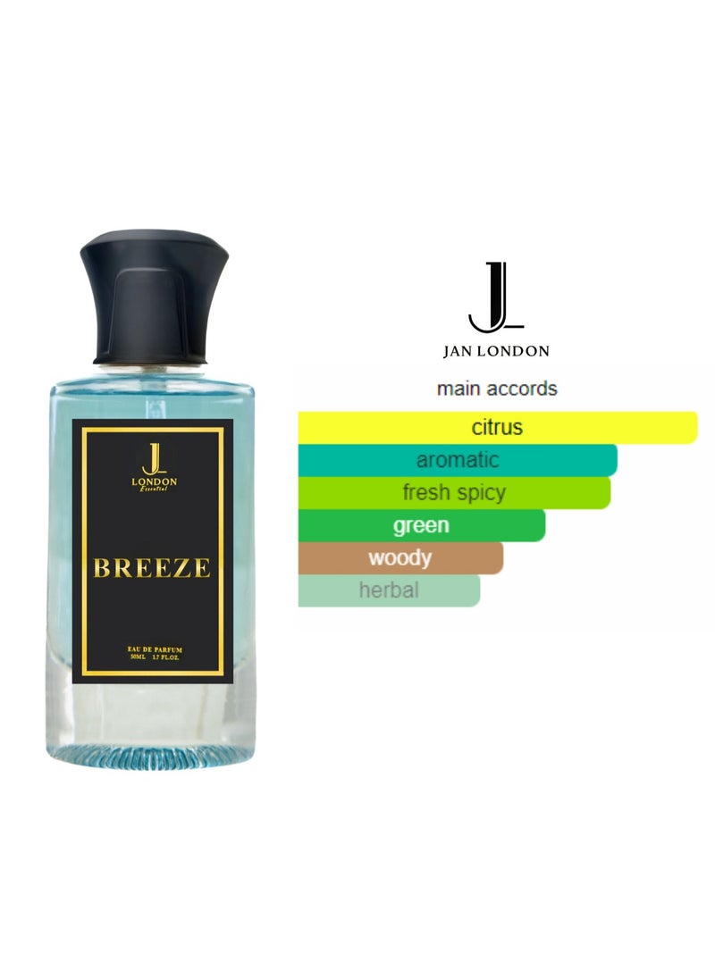 JAN LONDON JAN LONDON ESSENTIAL - BREEZE EDP Perfume For Men And Women Long Lasting Unisex Fragrance Inspired Perfumes for Ladies & Gents 50ml  - Image 3