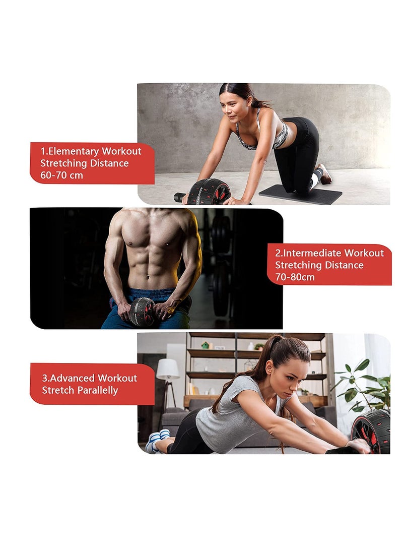 Generic Ab Roller Wheel,Exercise Roller Wheel with Knee Pad for Abdominal & Core Strength Training, Exercise Wheels for Home Gym Fitness, Ab Machine with Knee Pad Accessories  - Image 2