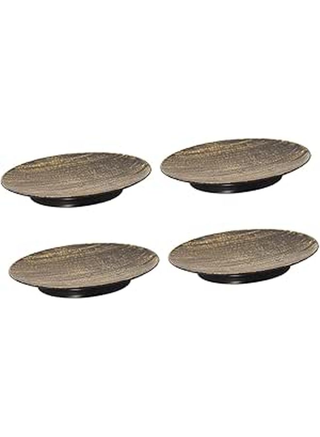4 Pcs Gold Brush Finish Candle Holders Metal Candle Plates Elegant Centerpiece for Wedding Home Decor - Image 1