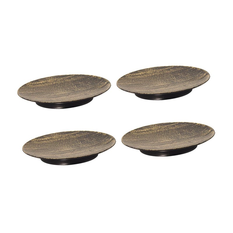 4 Pcs Gold Brush Finish Candle Holders Metal Candle Plates Elegant Centerpiece for Wedding Home Decor - Image 2