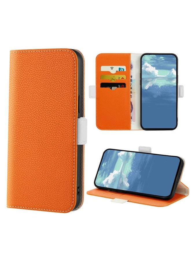 HuHa Case Cover For Xiaomi Redmi 9C Candy Color Litchi Texture Leather Phone Case Orange 