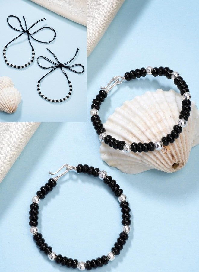 NVR Kids Pair of 2 Rhodium Plated Artificial Beads Nazariya Link Bracelet - Image 2