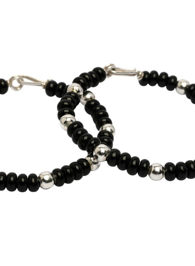 NVR Kids Pair of 2 Rhodium Plated Artificial Beads Nazariya Link Bracelet - Image 1