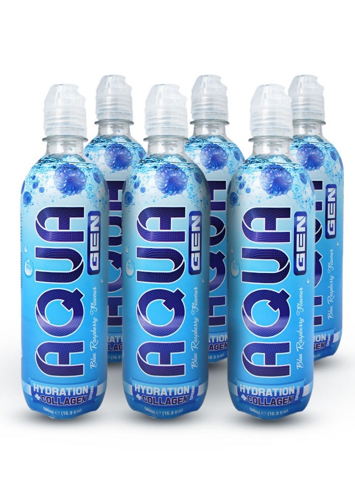 Aqua - Aqua Gen Hydration Collagen Drink - Blue Raspberry - (Pack of 6) - Image 1