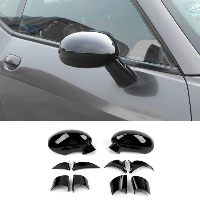 Hoolcar Side Rearview Mirror Cover Caps Compatible with Dodge Challenger 20092024 2025 ABS Rear View Mirrors Trim Exterior Accessories Black