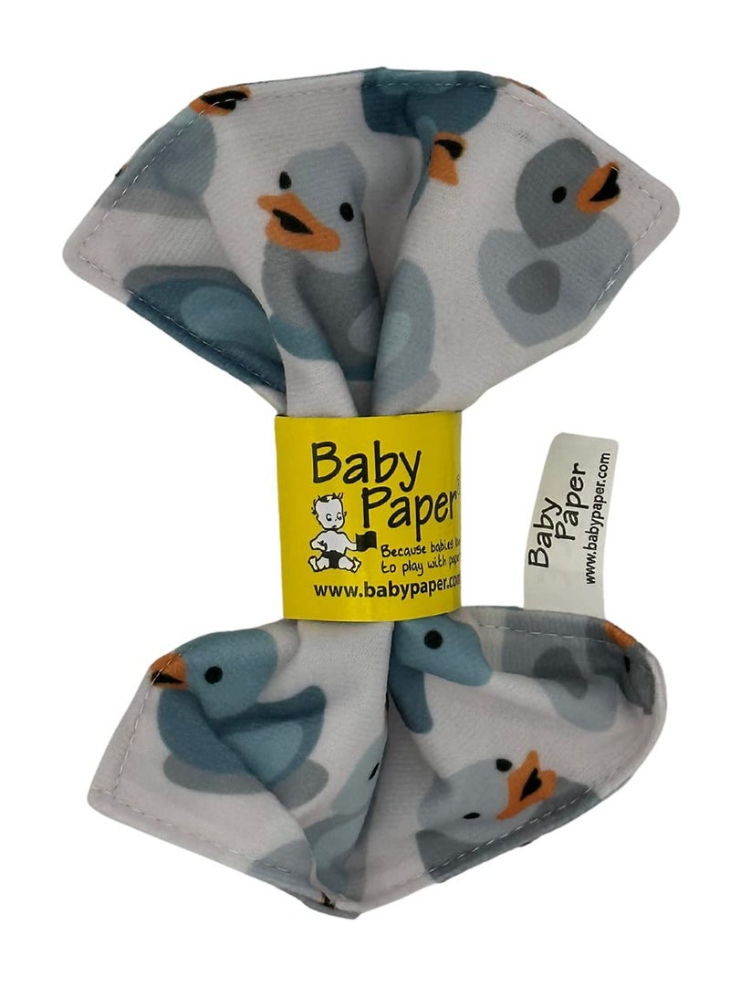 Baby Paper Original Baby Paper - Crinkle Teether and Sensory Toy for Babies and Infants | Duckies Print | Non-Toxic, Washable | Great for Baby Showers - Image 5