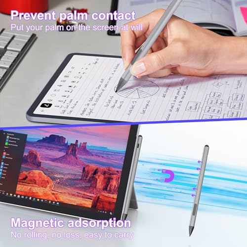 Rytaki Pro Surface Pen - Surface Pro Pen Stylus for Surface Pro 11/9/10/8/X/7/6/5/4/3, USB-C Fast Charge, 4096 Pressure Sensitivity, Palm Rejection Surface Pen for Surface Go 2/3/4/Book/Laptop/Studio - Image 5