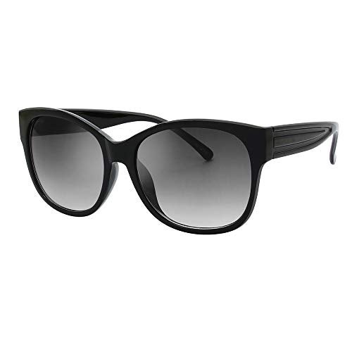 The Fresh Women's Oversized Square Jackie O Cat Eye Hybrid Butterfly Fashion Sunglasses - Exquisite Packaging (7192-Black, Gradient Grey) - Image 2
