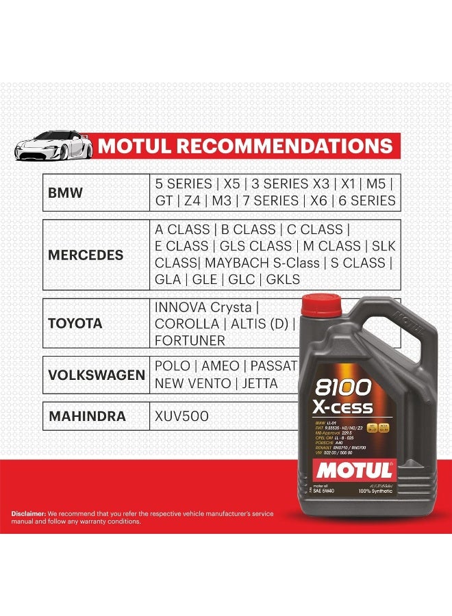 Motul 8100 X-cess SAE 5W-40 - Image 2