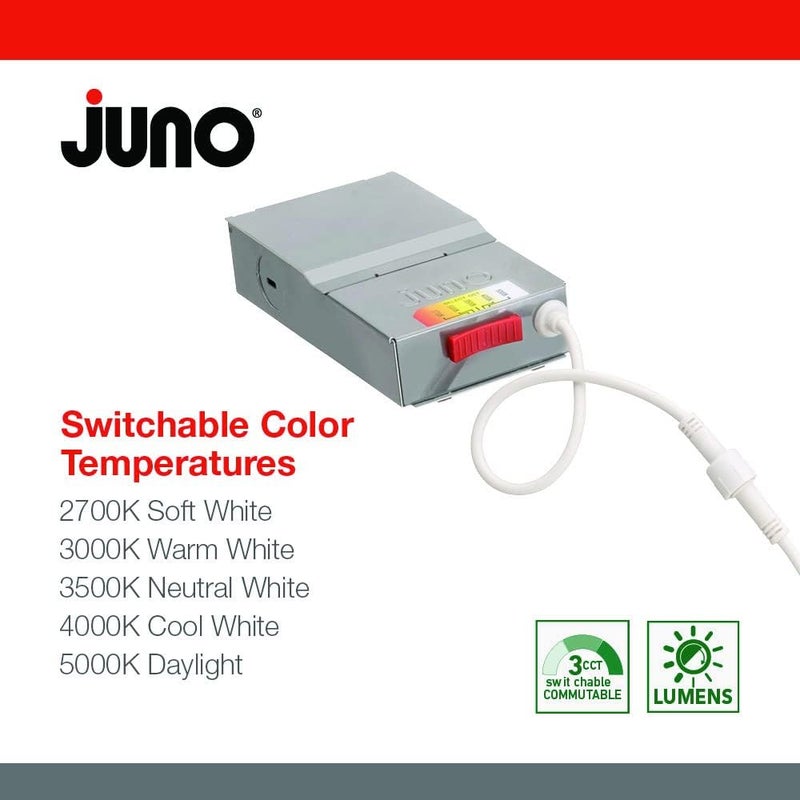 Juno LED Recessed Lights 4 Inch Round Wafer Downlight, 5-in-1 Switchable White Color Temperature, 120 Volts, 4-Inch Ultra-Thin Flat Trim, Matte Black (WF4 SWW5 90CRI MB M6) - Image 3