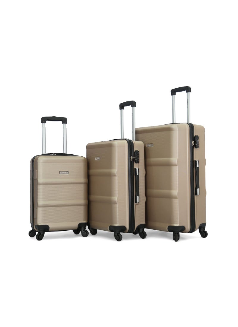 GIORDANO Giordano Luggage Bags Hardside Spinners Trolley 3 PCS Set,Champagne  - Image 1