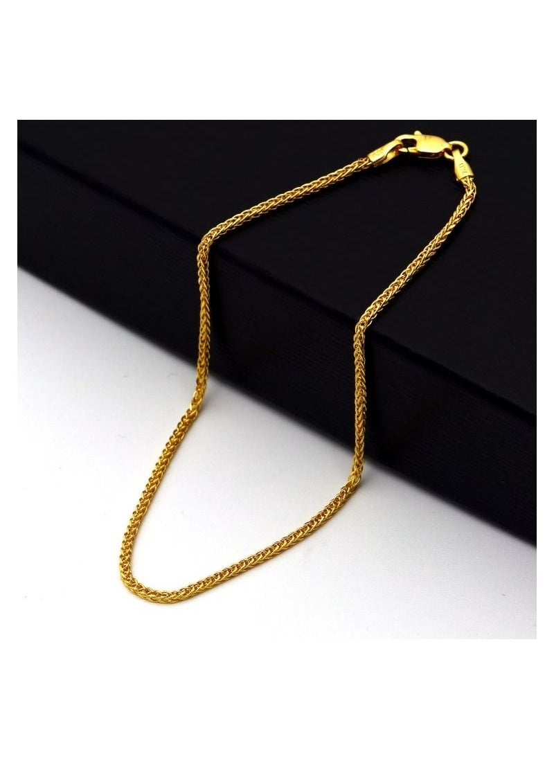 Gold Zone - Real Gold Wide Wheat Bracelet - Image 1