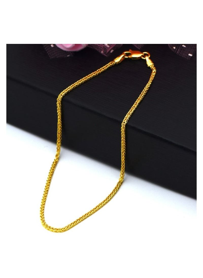 Gold Zone - Real Gold Wide Wheat Bracelet - Image 1