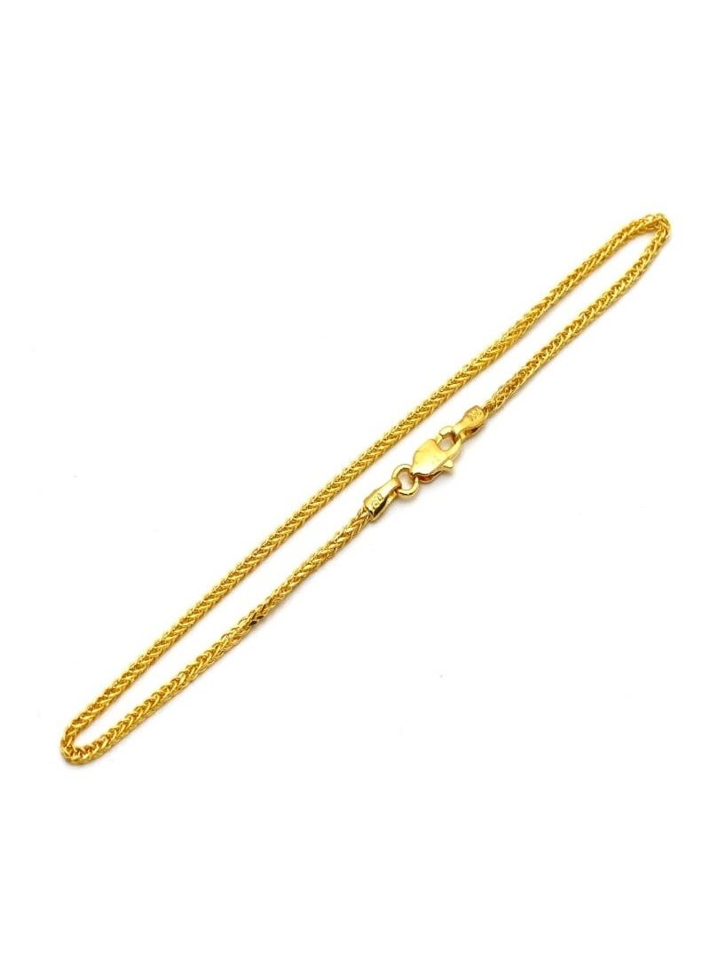 Gold Zone - Real Gold Wide Wheat Bracelet - Image 1