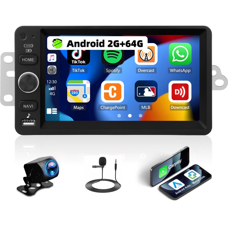 UNITOPSCI 4Core64G Android Car Radio for Chevy Chevrolet Silverado SSR Tahoe 20032006GMC Siera Yukon 20032006Hummer 20032006 Wireless CarPlay Android Auto GPS 7 Touchscreen EQ SWC Backup CamCanbus - Image 2