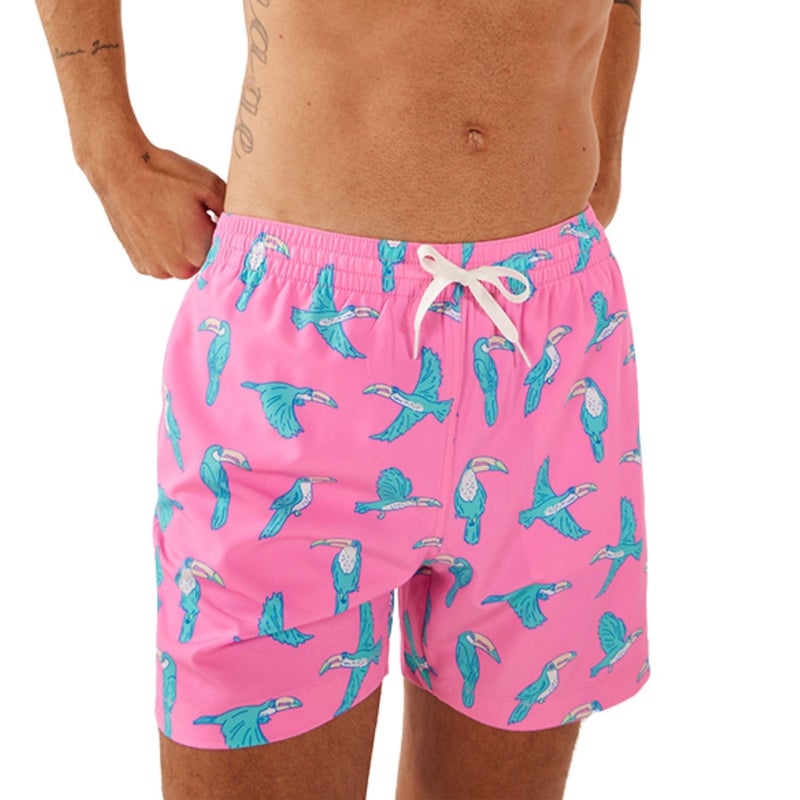 Chubbies Mens Swim Trunks â€“ Mens Swim Shorts with 4-Way Stretch, 5.5â€ Beach Shorts with Elastic Waist, Drawstring, Mesh Lining, UPF 50+ (The Toucan Do Its, Medium) - Image 1