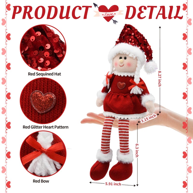 nuvagiki Valentines Day Decor, Red Valentine Couple Plush Gnomes Decorations for Home Indoor, Mr and Mrs Plush Valentine Ornaments Decor for Tree Party, Office, Valentine Gifts for Her, Girls - Image 3