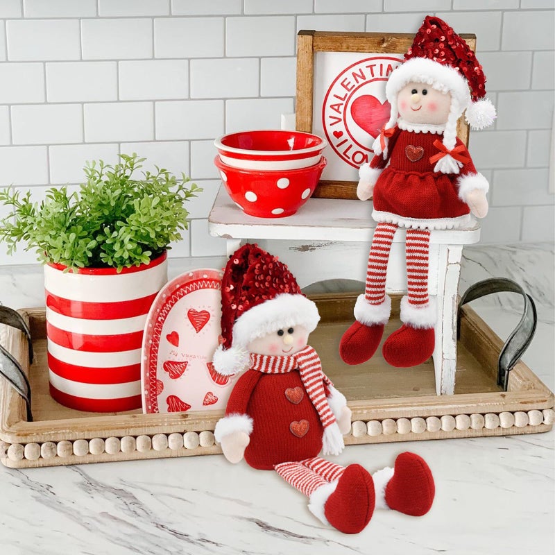 nuvagiki Valentines Day Decor, Red Valentine Couple Plush Gnomes Decorations for Home Indoor, Mr and Mrs Plush Valentine Ornaments Decor for Tree Party, Office, Valentine Gifts for Her, Girls - Image 5