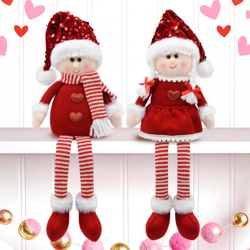 nuvagiki Valentines Day Decor, Red Valentine Couple Plush Gnomes Decorations for Home Indoor, Mr and Mrs Plush Valentine Ornaments Decor for Tree Party, Office, Valentine Gifts for Her, Girls - Image 1