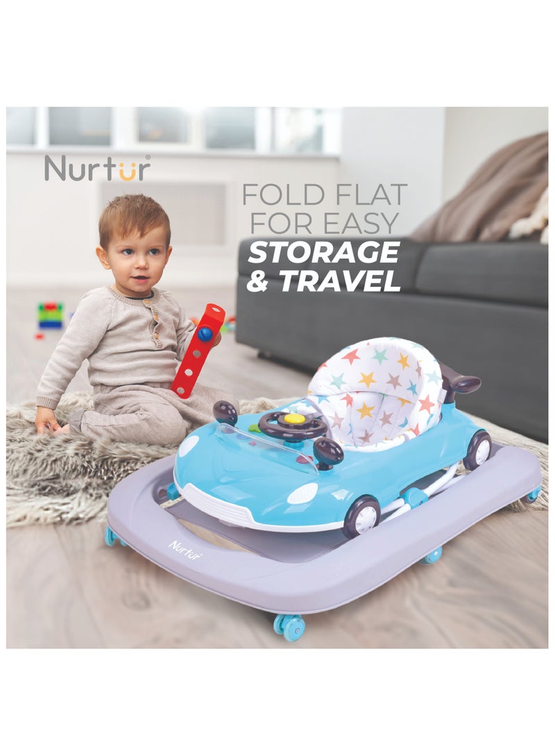 Nurtur 4 In 1 Baby Multi Walker-rocking Function- Music - 5 Height Adjustment- feeding table, car mould, easy fold - Multi - Image 3