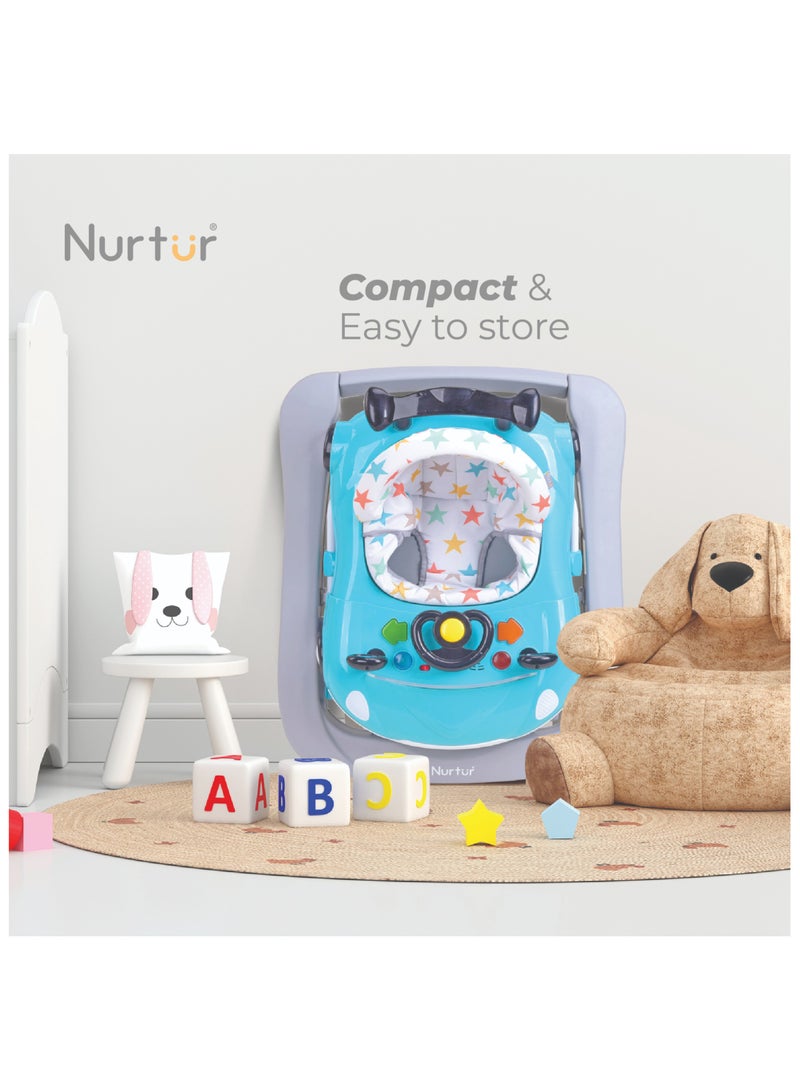 Nurtur 4 In 1 Baby Multi Walker-rocking Function- Music - 5 Height Adjustment- feeding table, car mould, easy fold - Multi - Image 4