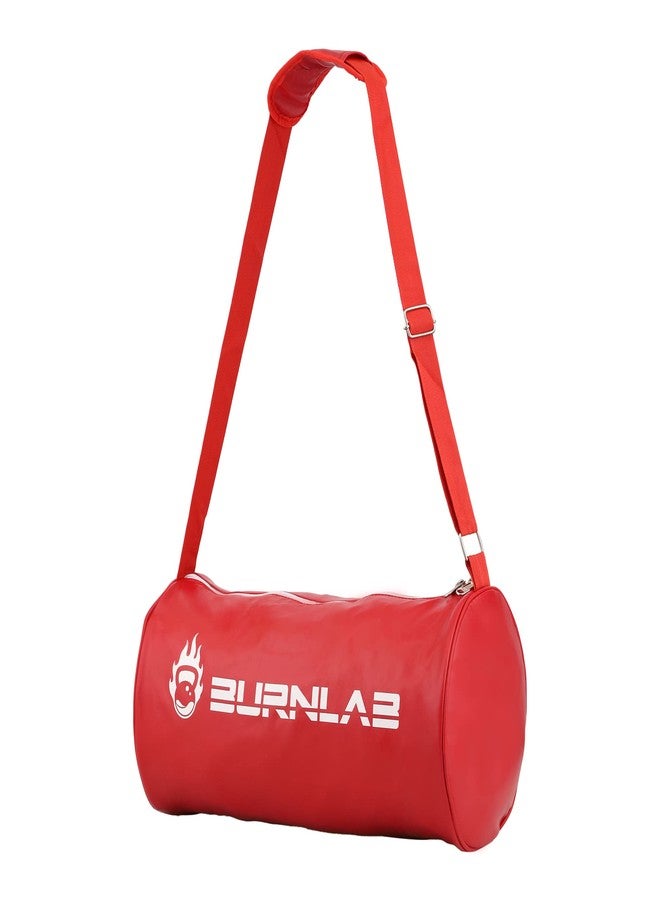 Burnlab Faux Leather Gym Bag (Red) - Image 4