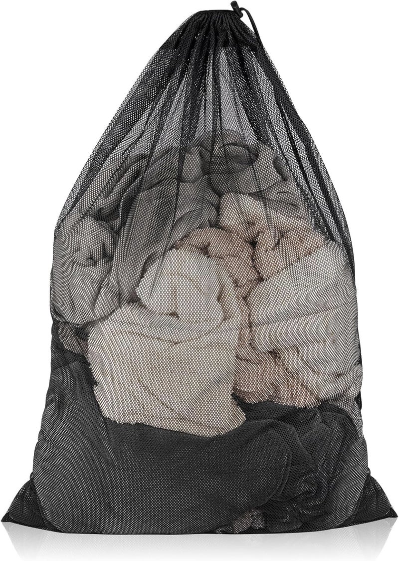 MUTMAIN Mesh laundry Bag for washing machine Large, Clothes Organizer, Foldable Mesh Laundry Bag with drawstring closure, Cloth Storage Organizer, Travel Pouch Packing Bags, (Black, Pack of 1) - Image 1