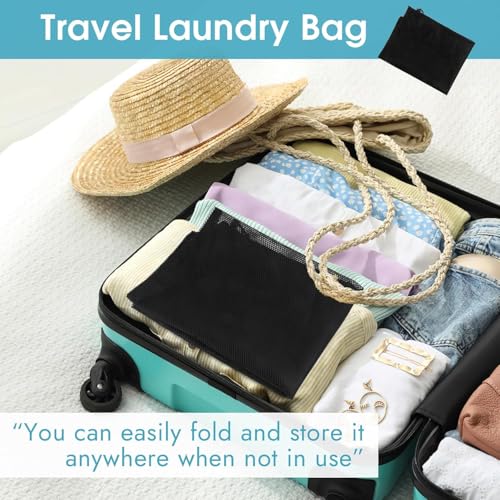 MUTMAIN Mesh laundry Bag for washing machine Large, Clothes Organizer, Foldable Mesh Laundry Bag with drawstring closure, Cloth Storage Organizer, Travel Pouch Packing Bags, (Black, Pack of 1) - Image 5
