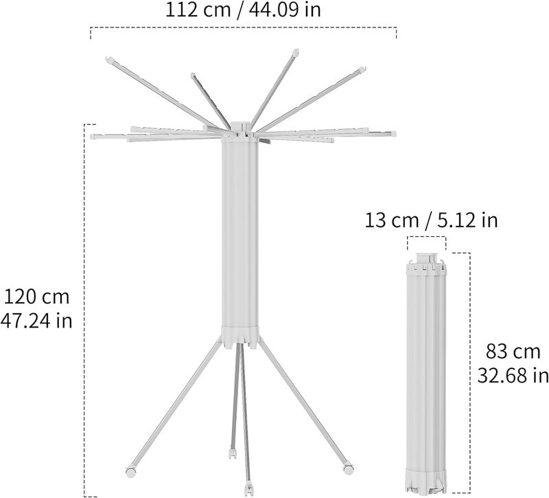 RFOUO Clothes Drying Rack Aluminum-4 Legs 16rods Single Layer, Portable Foldable Drying Rack,Space Saving Laundry Drying Rack,Drying Rack Clothing for Laundry Bedroom Household - Image 3