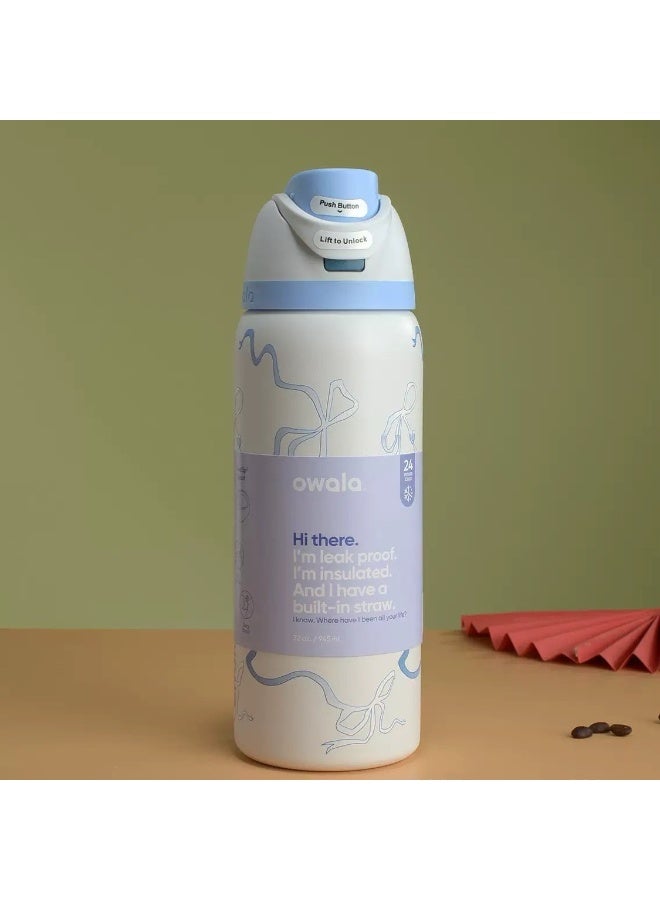 FreeSip Insulated Stainless Steel Water Bottle With Straw For Sports Travel And School BPA Free Sports Water Bottle(32OZ) - Image 2