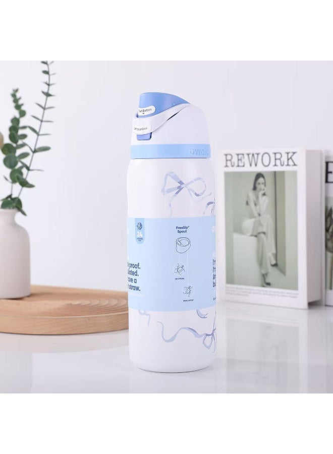 FreeSip Insulated Stainless Steel Water Bottle With Straw For Sports Travel And School BPA Free Sports Water Bottle(32OZ) - Image 1
