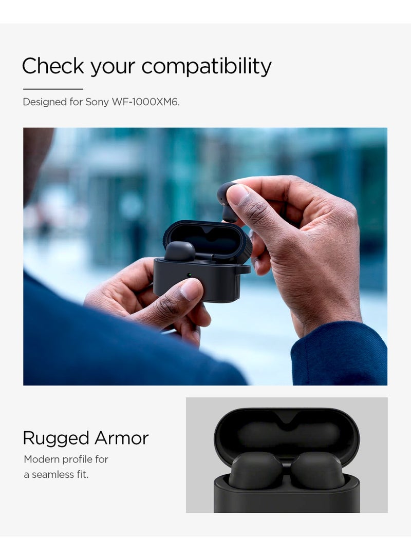 Spigen غطاء واقي صلب لسماعات سوني WF-1000XM6 مقاوم للصدمات مع كارابينر وتفاصيل من ألياف الكربون - أسود غير لامع - Image 5