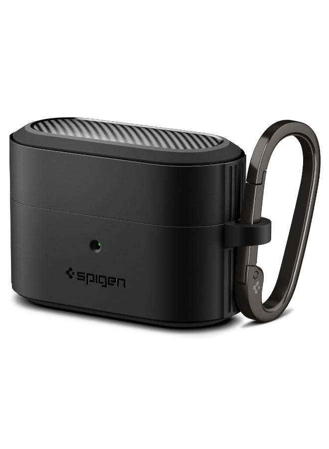 Spigen غطاء واقي صلب لسماعات سوني WF-1000XM6 مقاوم للصدمات مع كارابينر وتفاصيل من ألياف الكربون - أسود غير لامع - Image 1