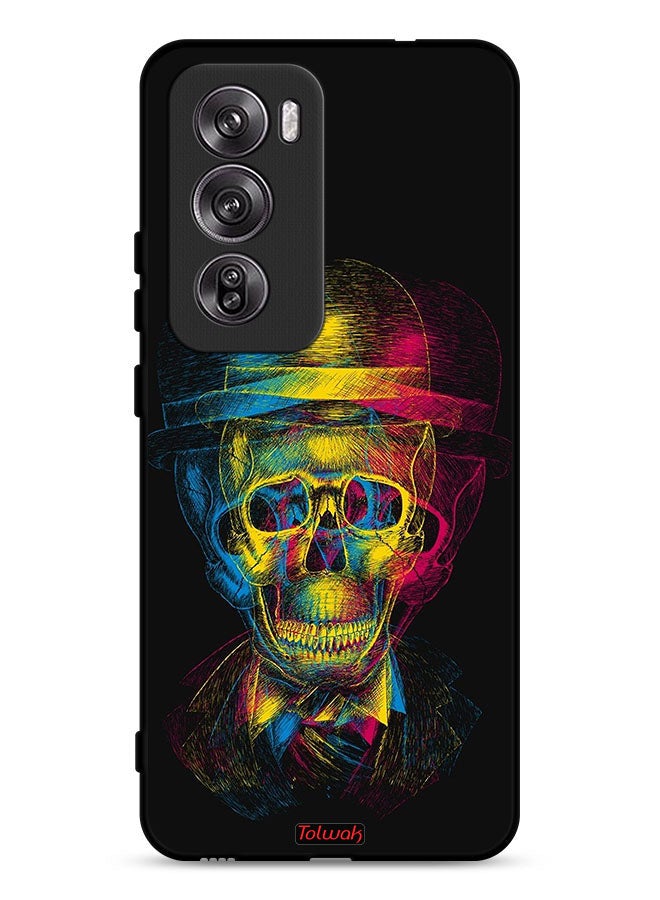 Tolwak Oppo Reno12 Pro 5G Protective Case Cover Skull Colorful Hat Fantasy Art - Image 1