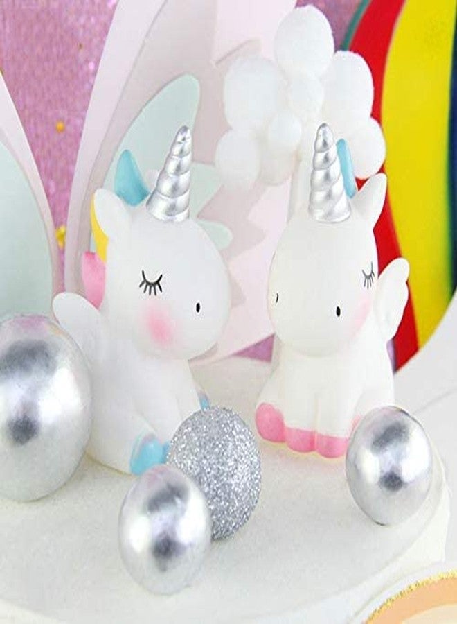 Macute Unicorn Cake Decorations - 2 Pc Set with Unicorn Cake Toppers, Angel Wings & Cupcake Toppers - Perfect for Kids Birthday Parties, Baby Showers & Weddings - Blue & Pink - Image 5