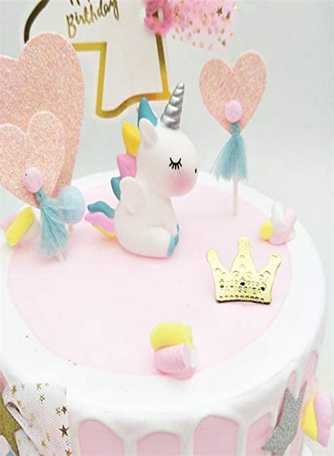 Macute Unicorn Cake Decorations - 2 Pc Set with Unicorn Cake Toppers, Angel Wings & Cupcake Toppers - Perfect for Kids Birthday Parties, Baby Showers & Weddings - Blue & Pink - Image 3
