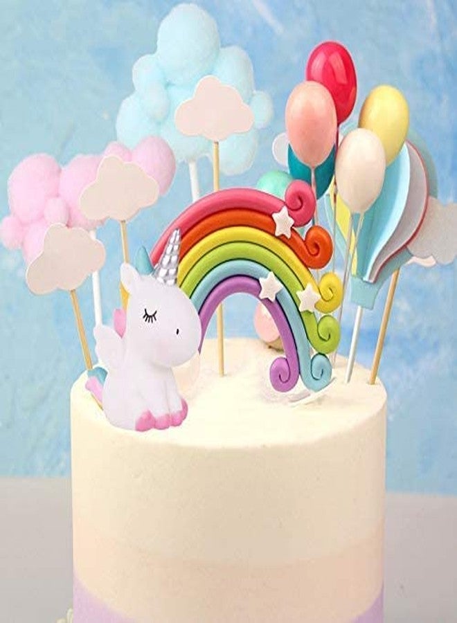 Macute Unicorn Cake Decorations - 2 Pc Set with Unicorn Cake Toppers, Angel Wings & Cupcake Toppers - Perfect for Kids Birthday Parties, Baby Showers & Weddings - Blue & Pink - Image 2