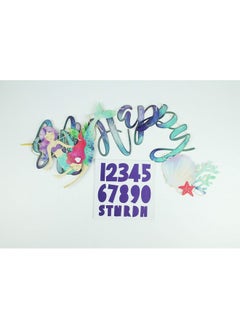 Merrilulu Mermaid And Narwhal Happy Birthday Banner Watercolor Mermaid Bunting Under The Sea Birthday Party Supply Customize With Age Number  - Image 3