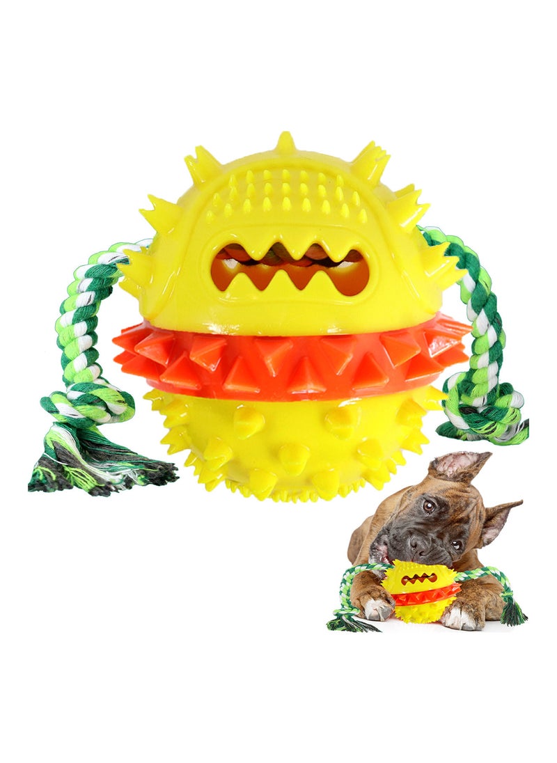 CHEWY BONE - Dog chew toy treat dispensing ball with rope squeaky ball for large and medium dogs - Image 1
