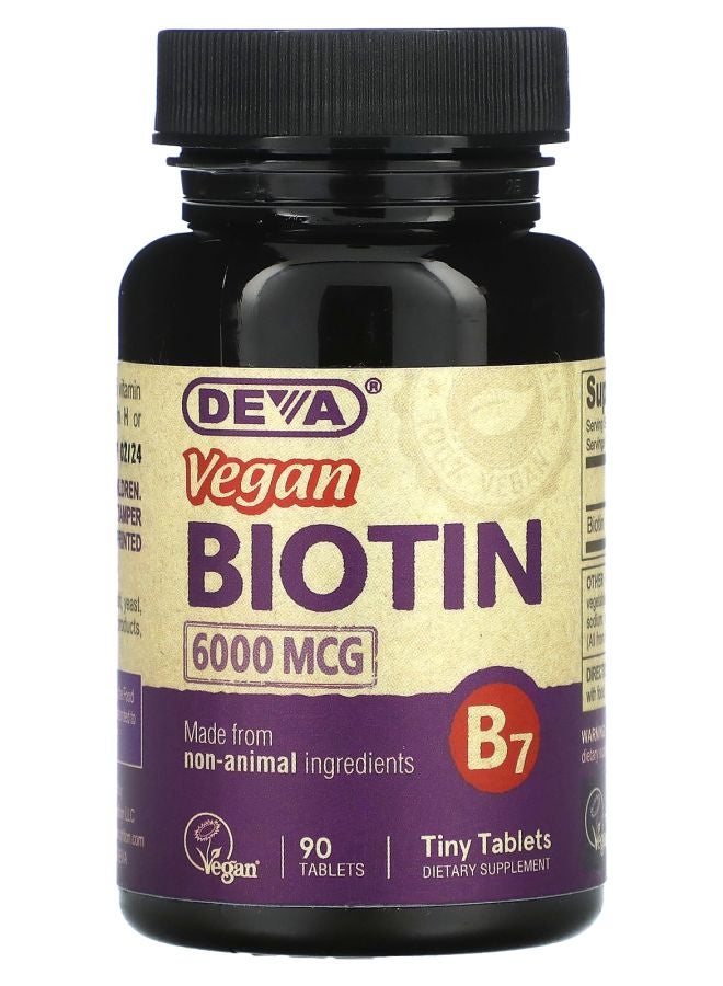 Deva Vegan Biotin 6000 mcg  90 Tablets