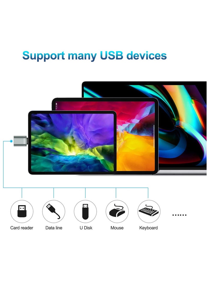 Generic - USB C to USB Adapter 3-Pack - USB C Male to USB 3.0 Female Adapter Compatible with iMac 2021, iPad Pro 2021, MacBook Pro/Air 2020, and Other Type C/Thunderbolt 3 Devices - Gray - Image 1