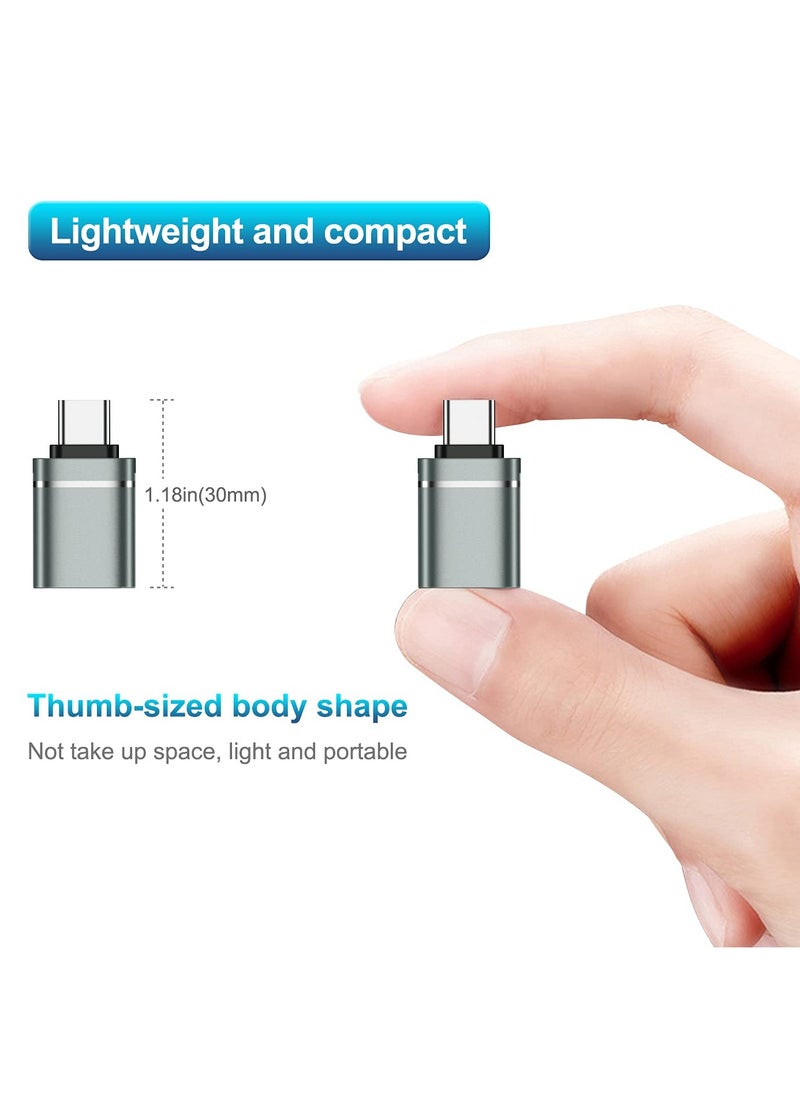 Generic - USB C to USB Adapter 3-Pack - USB C Male to USB 3.0 Female Adapter Compatible with iMac 2021, iPad Pro 2021, MacBook Pro/Air 2020, and Other Type C/Thunderbolt 3 Devices - Gray - Image 1