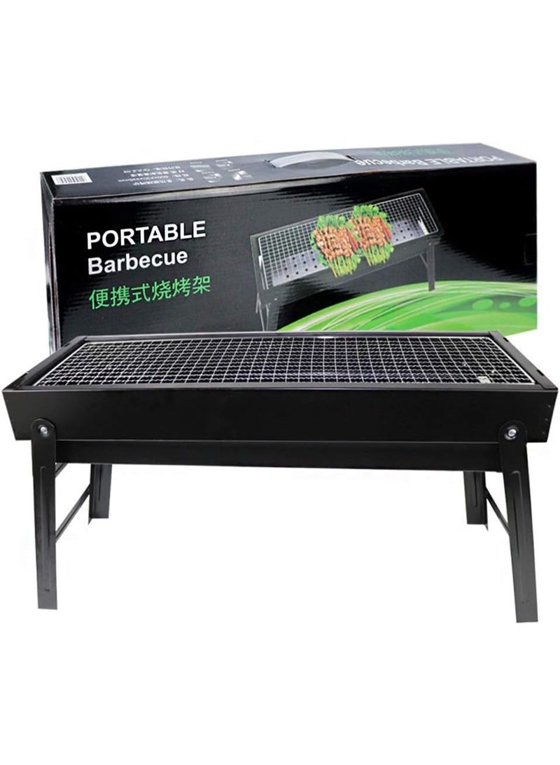 Portable Folding Charcoal Barbecue Grill Stainless Steel Thickened BBQ Grill for Home Garden Backyard Tailgate Party Camping Picnic Cooking, Barbecue Outdoor Tools Stainless Steel Oven - Image 1