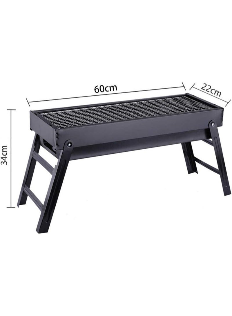 Portable Folding Charcoal Barbecue Grill Stainless Steel Thickened BBQ Grill for Home Garden Backyard Tailgate Party Camping Picnic Cooking, Barbecue Outdoor Tools Stainless Steel Oven - Image 4