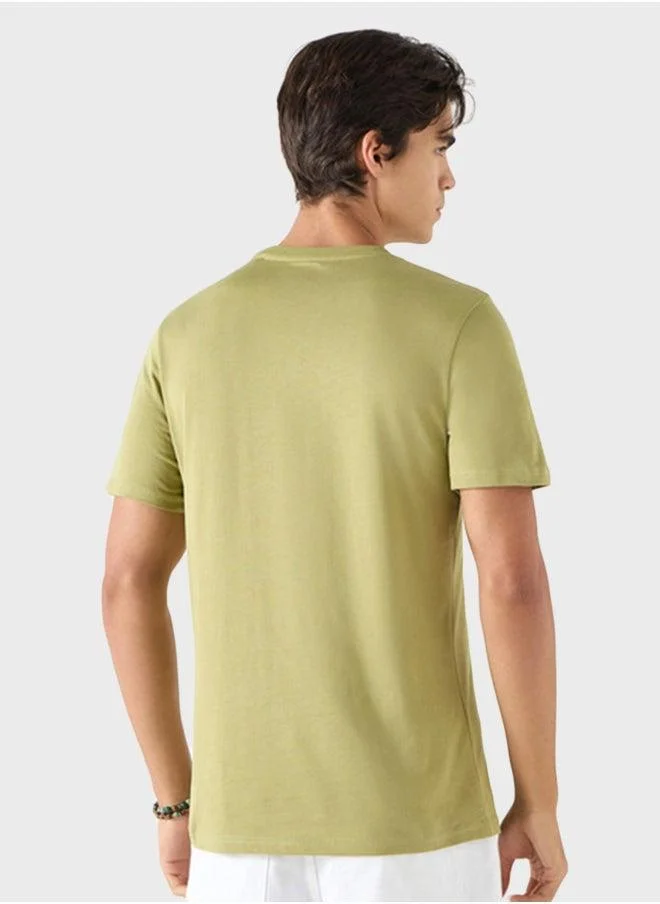 Lee Cooper Logo Print T-Shirt With Crew Neck