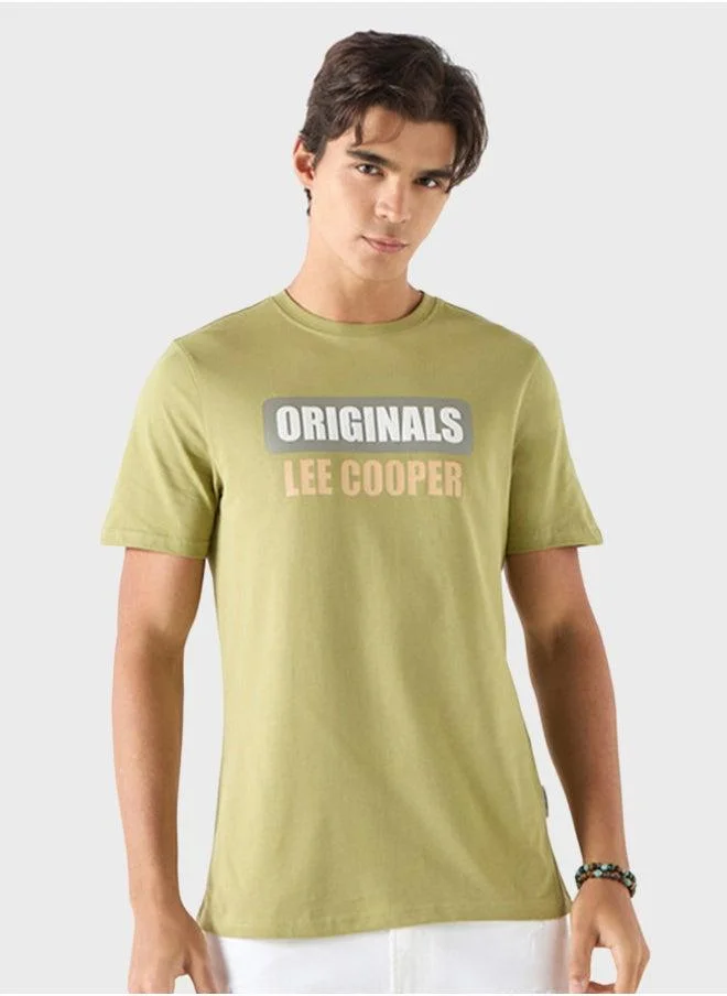 Lee Cooper Logo Print T-Shirt With Crew Neck