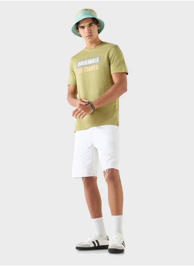 Lee Cooper Logo Print T-Shirt With Crew Neck