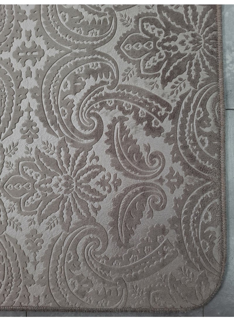 Bonny Home 3-Piece Cappuccino Ultrasoft Patterned Toilet Set Bathroom Rug Mat Set  - Image 2