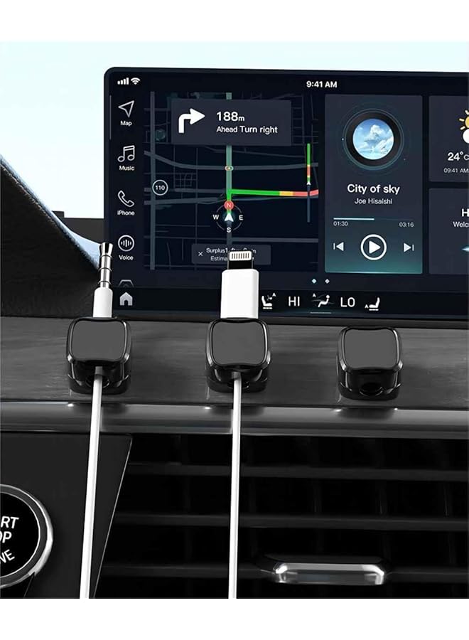 erorex Cable Organizer Magnetic Cable Clips Desk Wall Organizer Phone Usb Charger Holder Useful For Power Cords Usb Cables Tv Cables Pc 6 Pack - Image 2