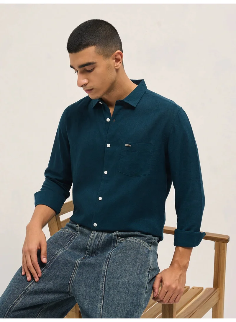 THE BEAR HOUSE  Men’s Long Sleeve Shirt – Classic, Comfortable and Stylish Essential for Work, Travel or Casual Outings for Men | Best Price UAE